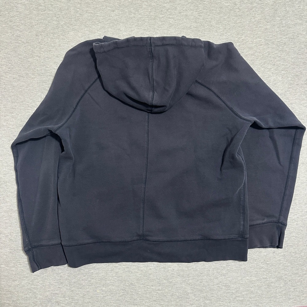 Banana Republic Graphic Pullover Hoodie Distressed Y2K Navy Blue Mens Size L - Picture 2 of 11